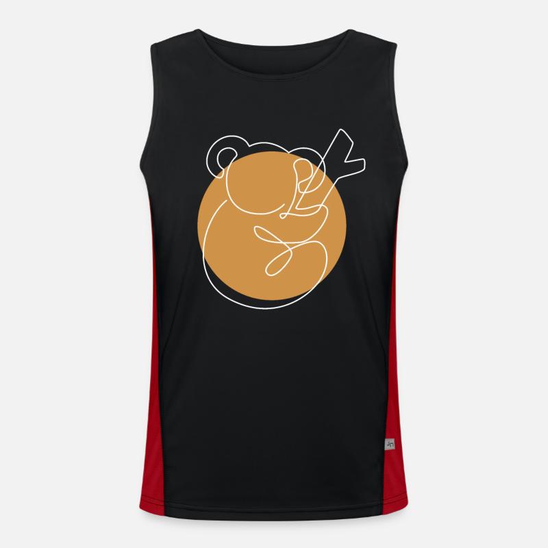 Lineart Koalabear Eucalyptus Phascolarctos Men's Functional Contrast Tank Top 
