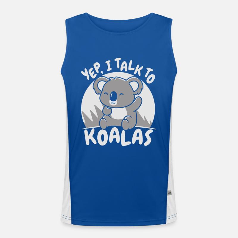 Yep I Talk To Koalas Koalabear Phascolarctos Men's Functional Contrast Tank Top 