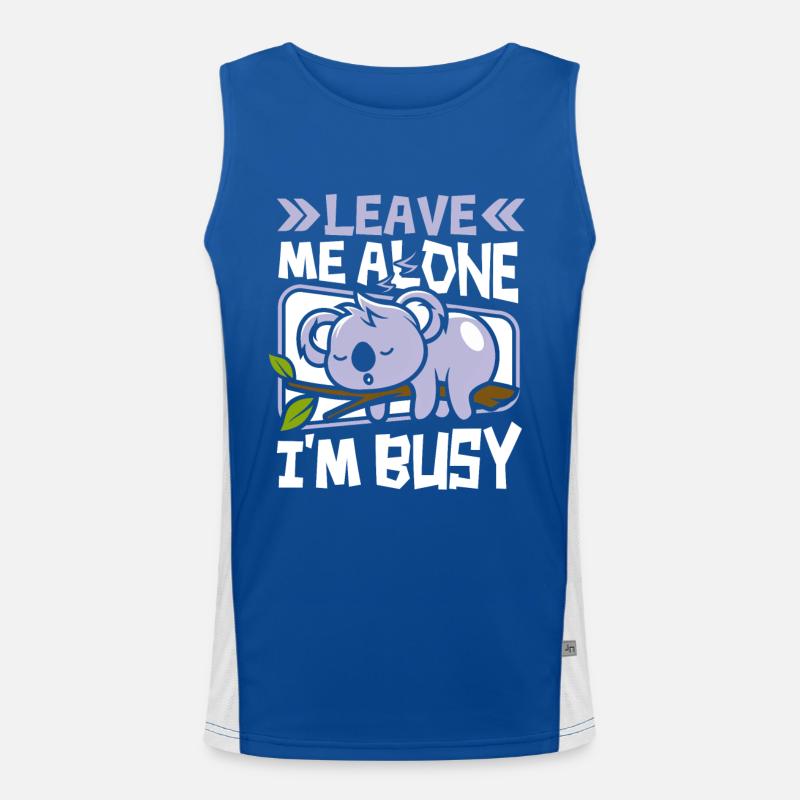 Lass mich in Ruhe, ich bin fleißig Koalabär Eukalyptus Funktionelles Kontrast-Tank Top für Männer 