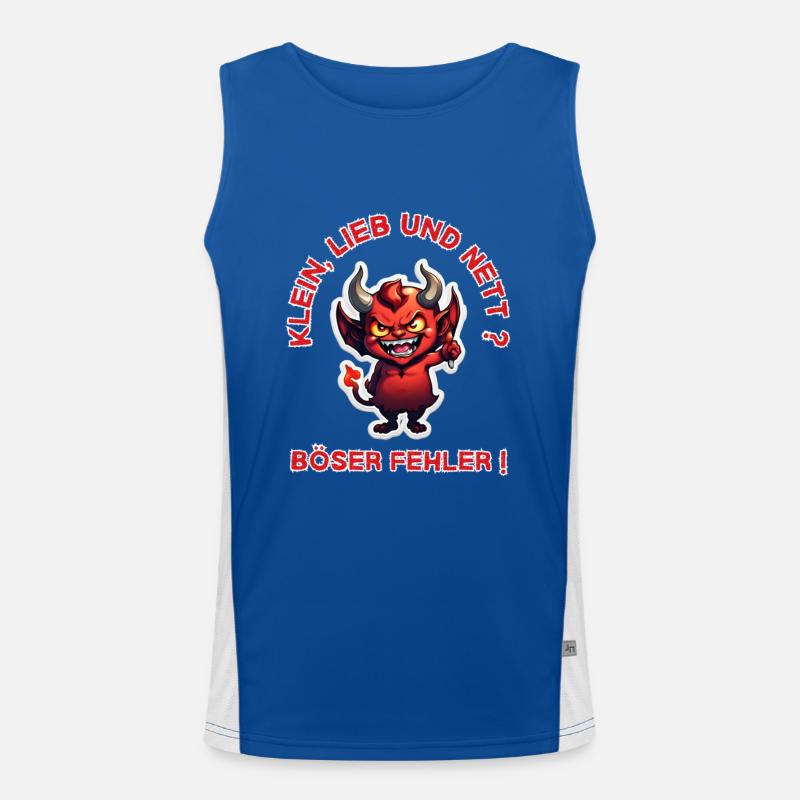 Klein, Lieb & Nett ? Böser Fehler ! kleiner Teufel Funktionelles Kontrast-Tank Top für Männer 