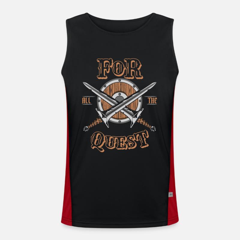 For All The Quest LARPing Armor Weapons Character Men's Functional Contrast Tank Top 