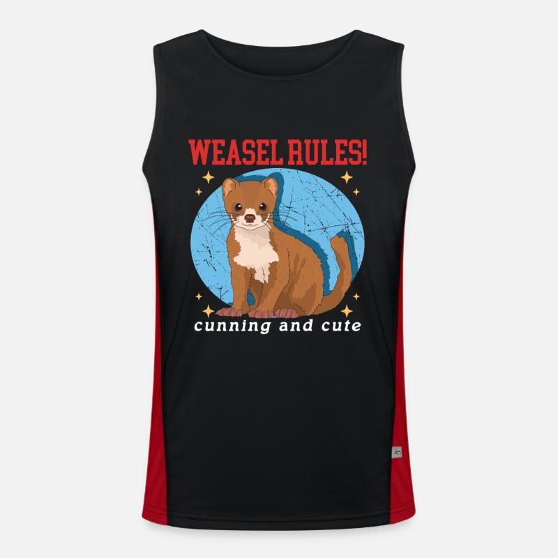 Weasel Mouse Weasel Hermännchen Gift - Men's Functional Contrast Tank Top  - black/red