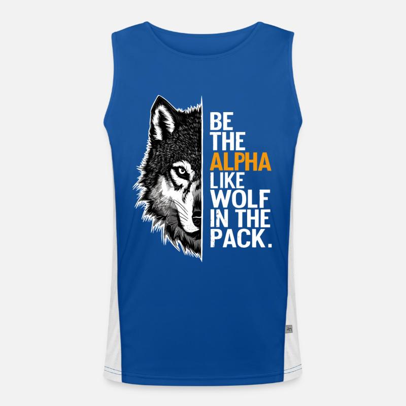Wolf Wolves Funny Sayings Wolf Pack Animals Men's Functional Contrast Tank Top 