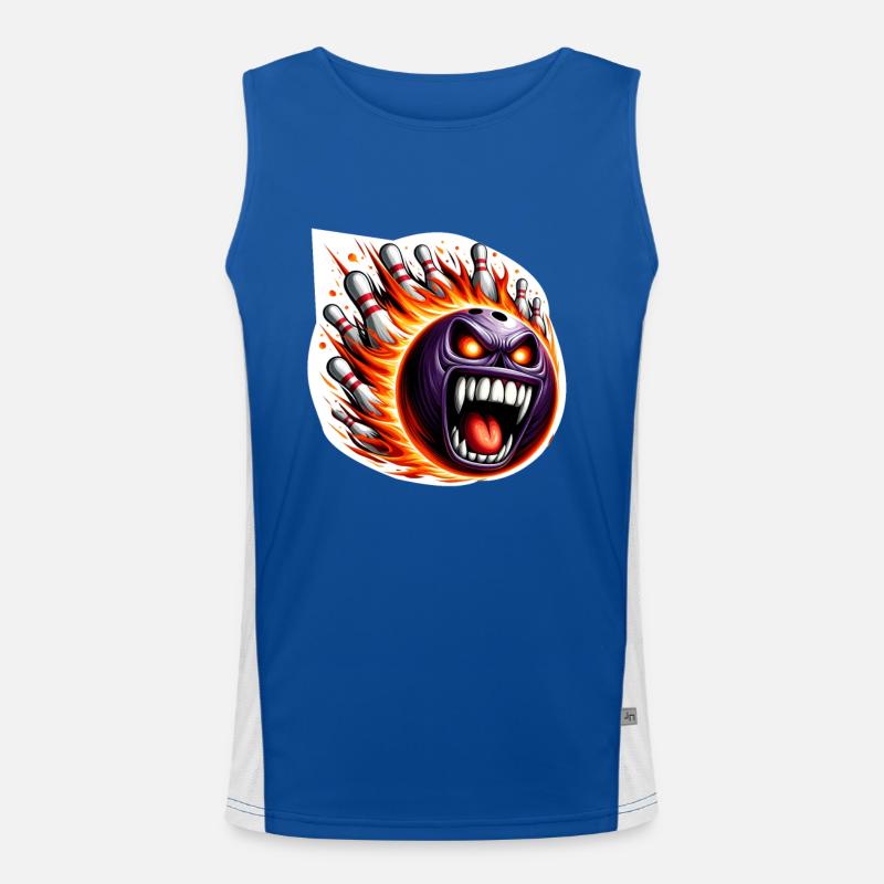 Feuer-Bowling Funktionelles Kontrast-Tank Top für Männer 