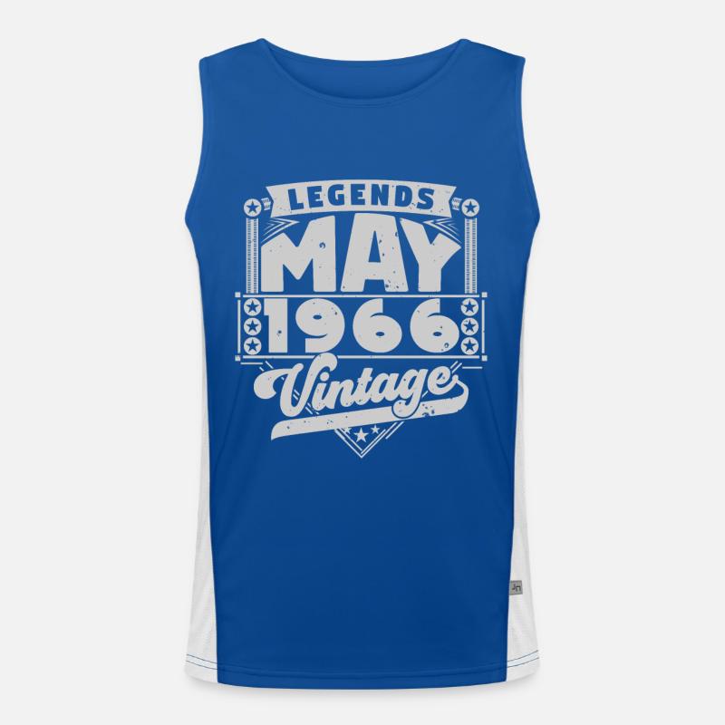 Vintage Gift Anniversary May 1966, May 1966 Men's Functional Contrast Tank Top 