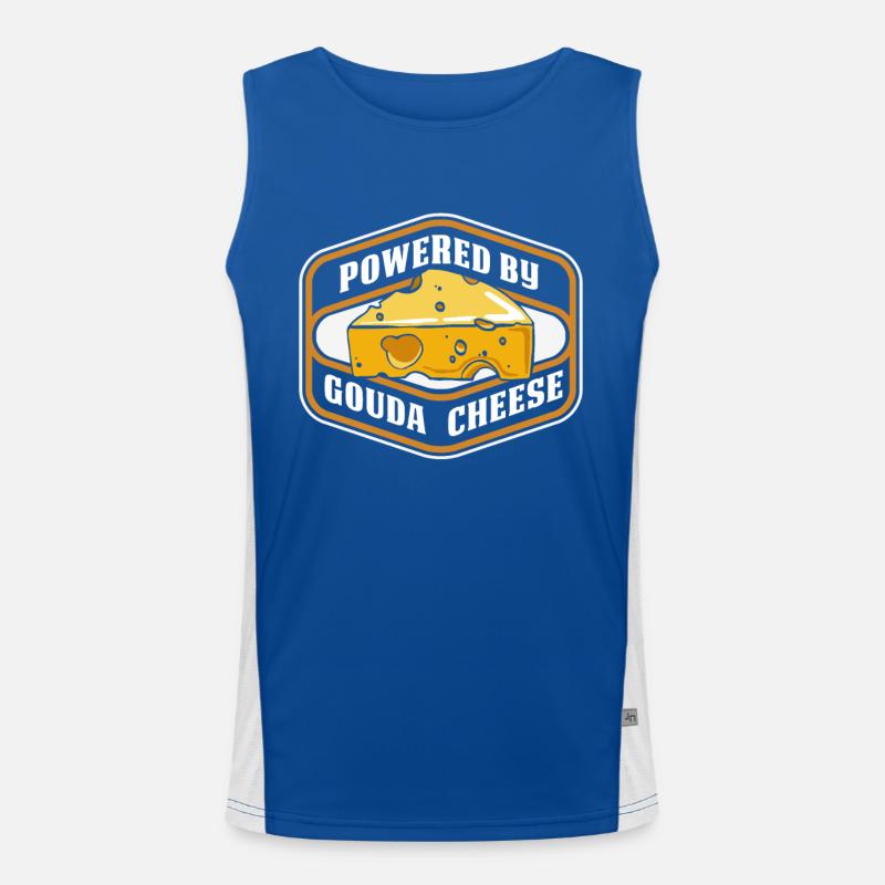 Unterstützt von Gouda Cheese Maker Queso Lover Gouda Funktionelles Kontrast-Tank Top für Männer 