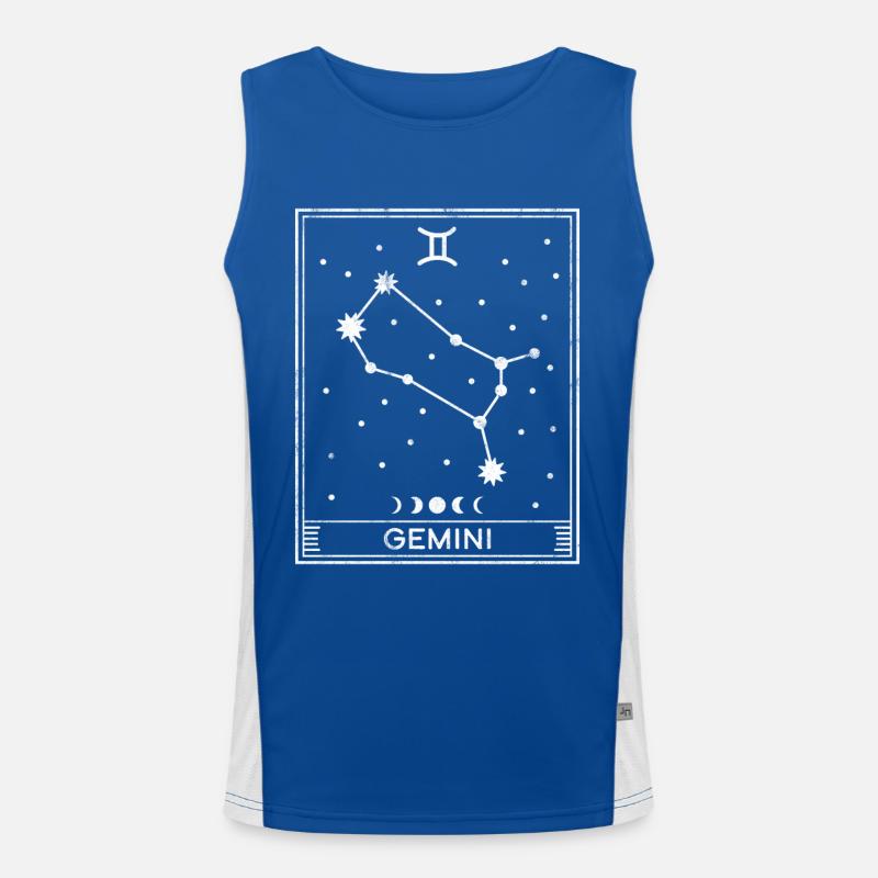 Sternzeichen Zwillinge Funktionelles Kontrast-Tank Top für Männer 