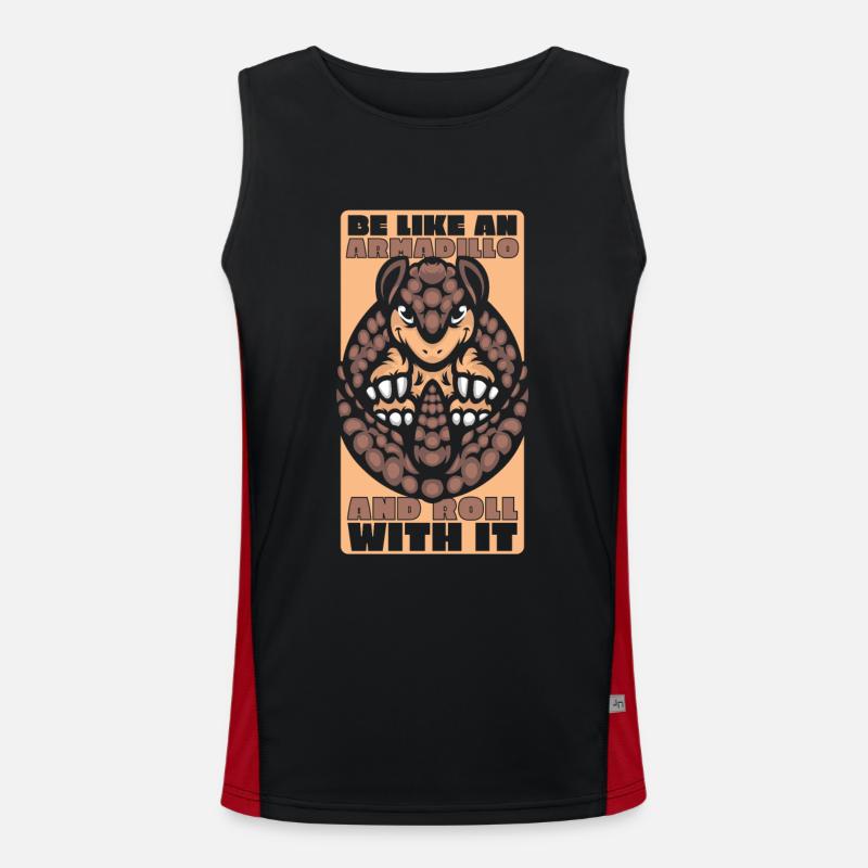 Roll With It Pink Fairy Chlamyphoridae Cingulata Men's Functional Contrast Tank Top 