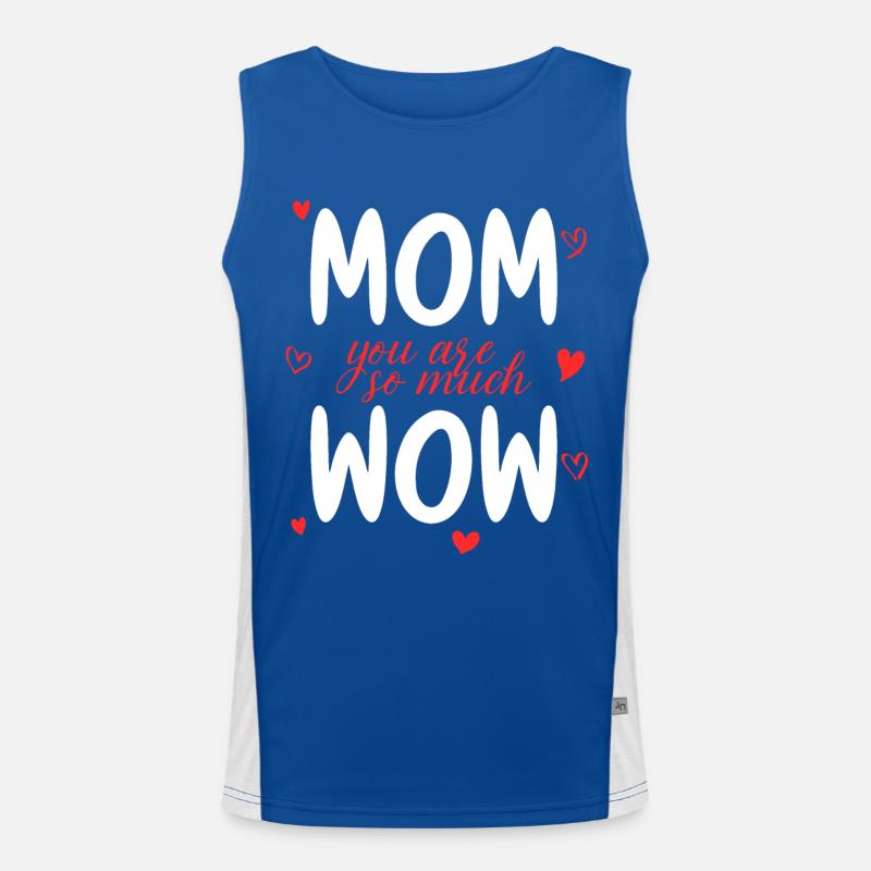 Mama Du Bist Wow Mom You Are Wow Mutter Muttertag Funktionelles Kontrast-Tank Top für Männer 