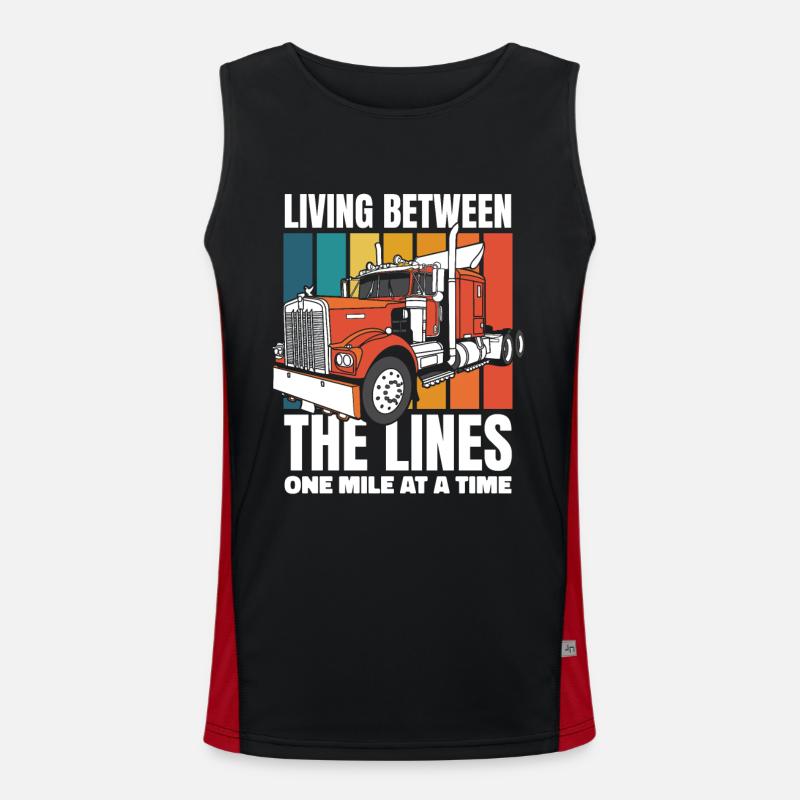 Living Between The Lines Trucker Legends Lover Men's Functional Contrast Tank Top 