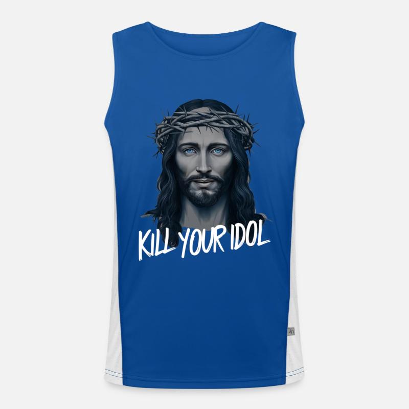 Jesus Kill Your Idol Funktionelles Kontrast-Tank Top für Männer 
