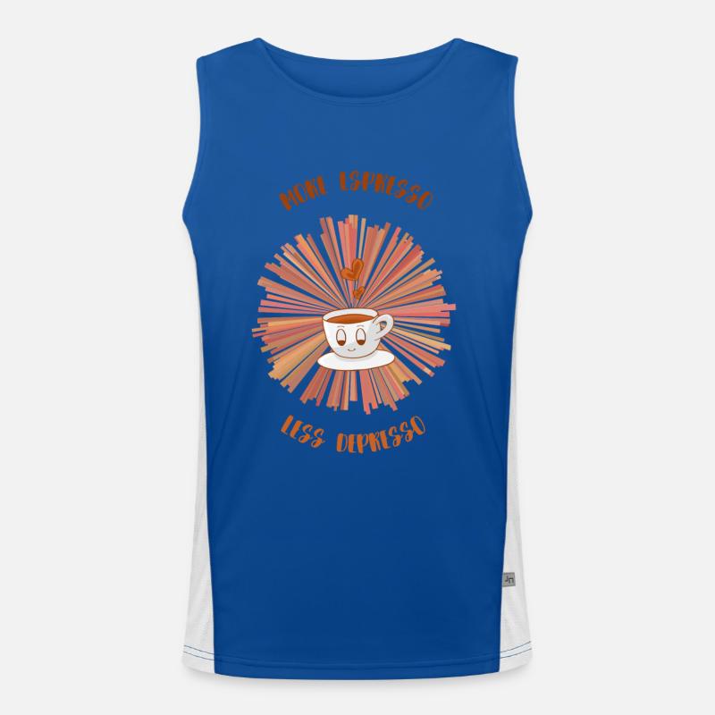 Espresso, Coffee, Kaffee, Latte, Geschenkidee, Fun Funktionelles Kontrast-Tank Top für Männer 