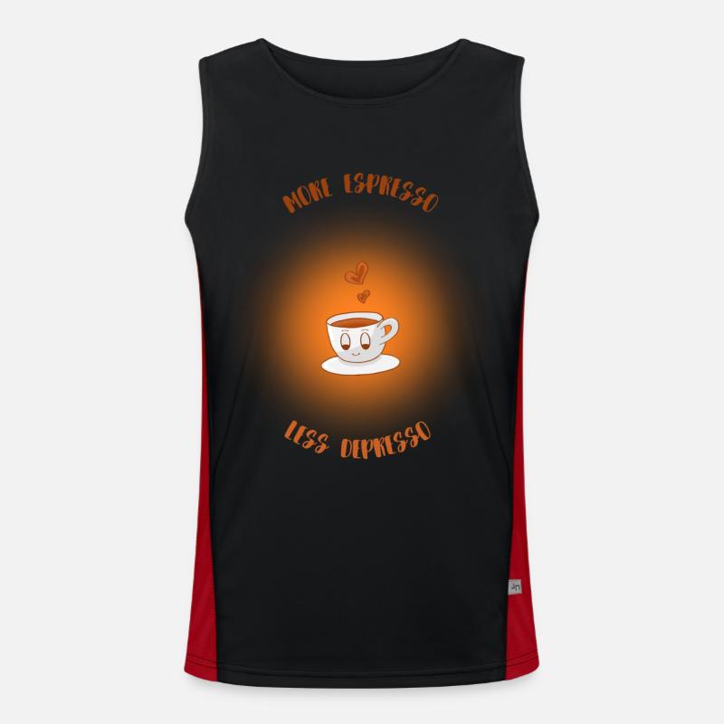 Espresso, Coffee, Kaffee, Latte, Geschenkidee, Fun Funktionelles Kontrast-Tank Top für Männer 