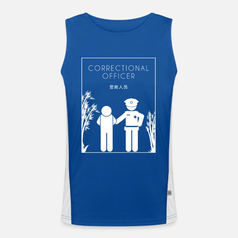 Agent correctionnel chinois Hanzi Services correctionnels Débardeur respirant contrasté Homme 