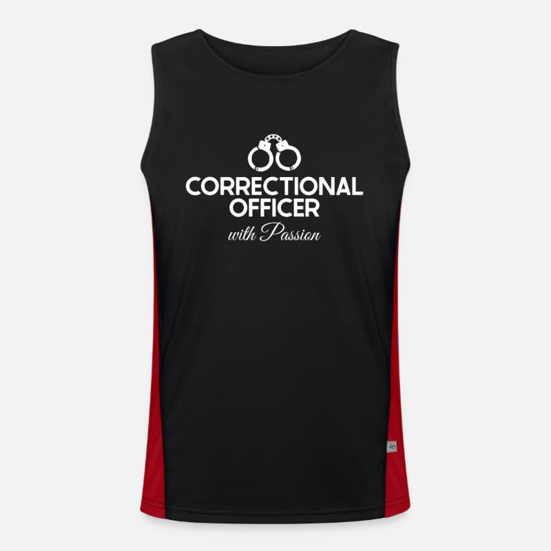Agent correctionnel passionné par les services correctionnels Débardeur respirant contrasté Homme 