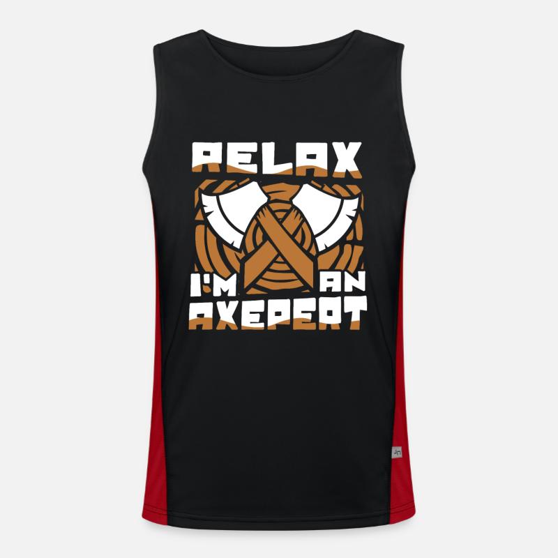Entspannen Sie sich, ich bin ein Axepert, Axtwurf-Wettbewerbsaxt Funktionelles Kontrast-Tank Top für Männer 