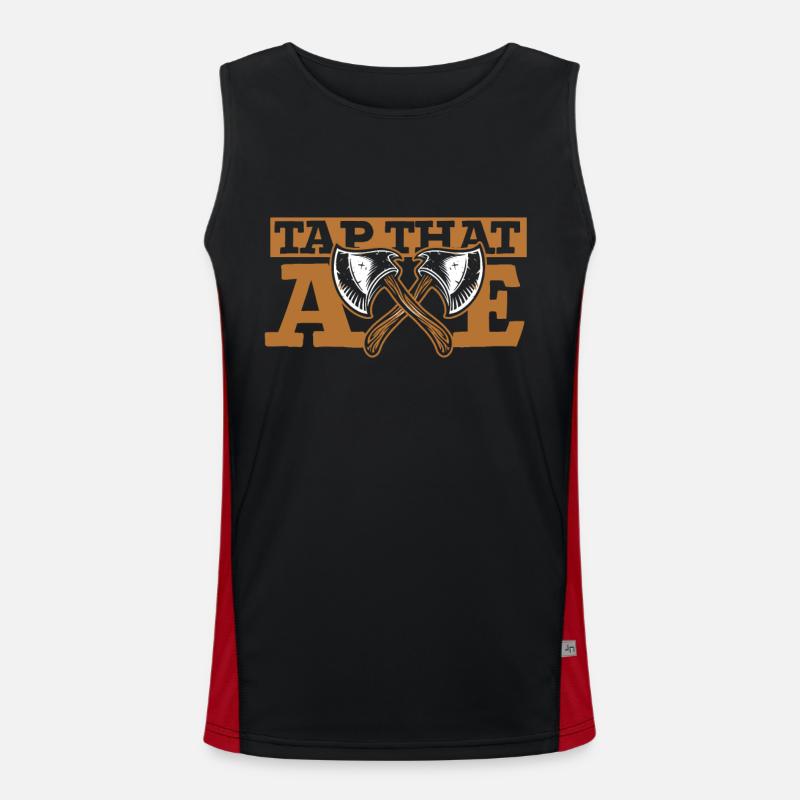 Tap That Axe Axe Throwing Game Competition Axe Men's Functional Contrast Tank Top 