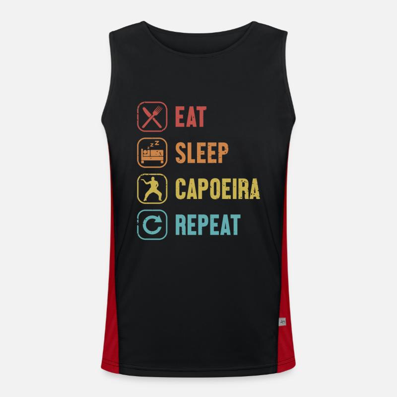 Eat Sleep Capoeira Repeat Capoeirista Ginga Dance Men's Functional Contrast Tank Top 