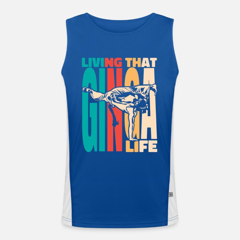 Das Ginga-Leben leben Ginga Capoeirista-Tanz Funktionelles Kontrast-Tank Top für Männer 