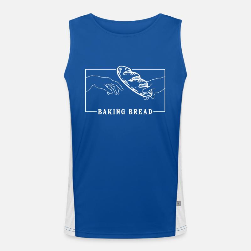 Michelangelo Creation of Adam Baking Bread Lover Men's Functional Contrast Tank Top 
