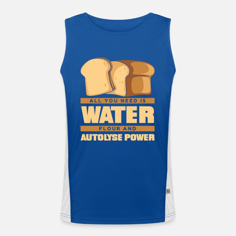 Farine d’eau et autolyse Power Bread Dough Lover Débardeur respirant contrasté Homme 