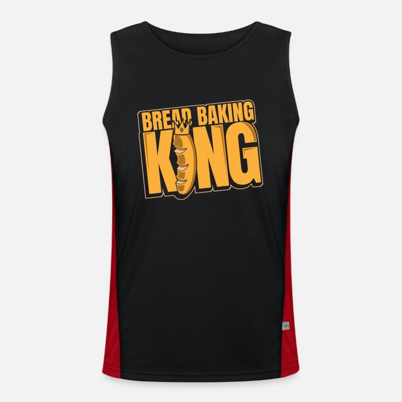 Bread Baking King Bread Maker Bread Dough Lover Men's Functional Contrast Tank Top 