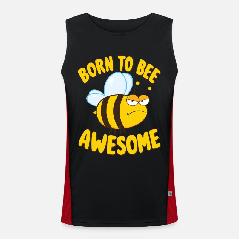 Bee Saying Born to Bee Awesome Men's Functional Contrast Tank Top 