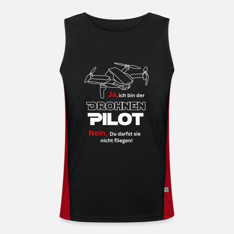 Drone Pilot - Men's Functional Contrast Tank Top  - black/red