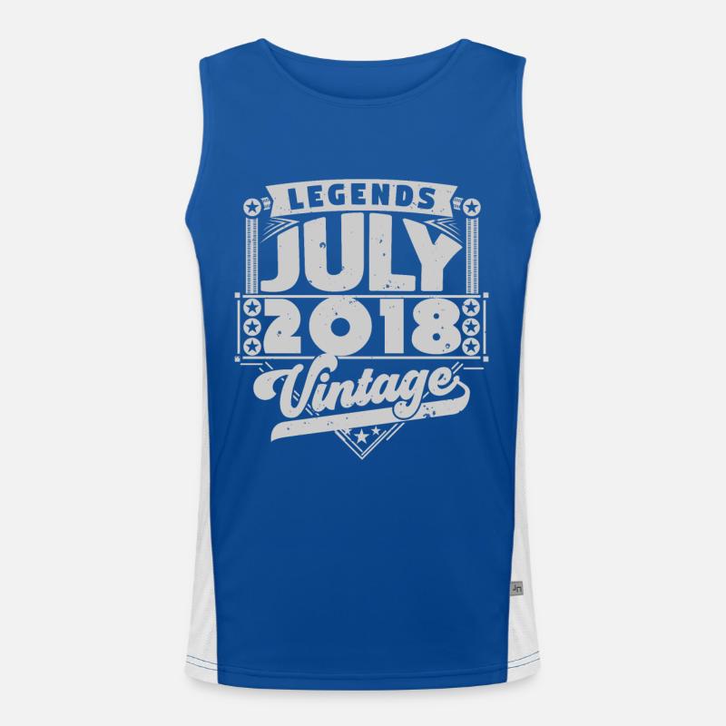 Vintage Geburtstagsgeschenk Juli 2018, Juli. Funktionelles Kontrast-Tank Top für Männer 