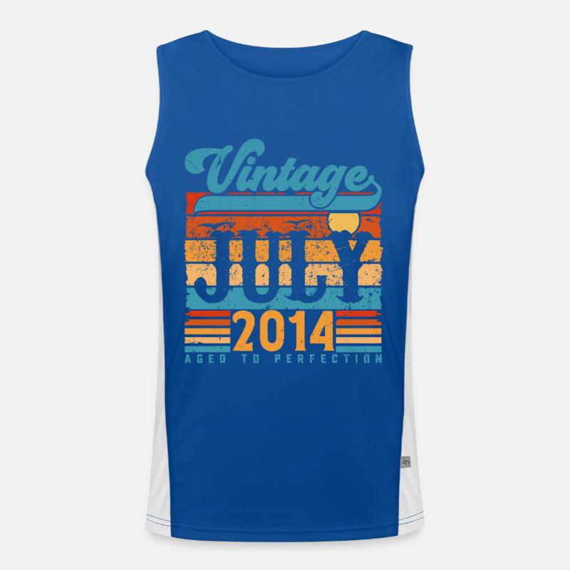 Juli 2014, Juli 2014 Geburtstagsgeschenk. Funktionelles Kontrast-Tank Top für Männer 