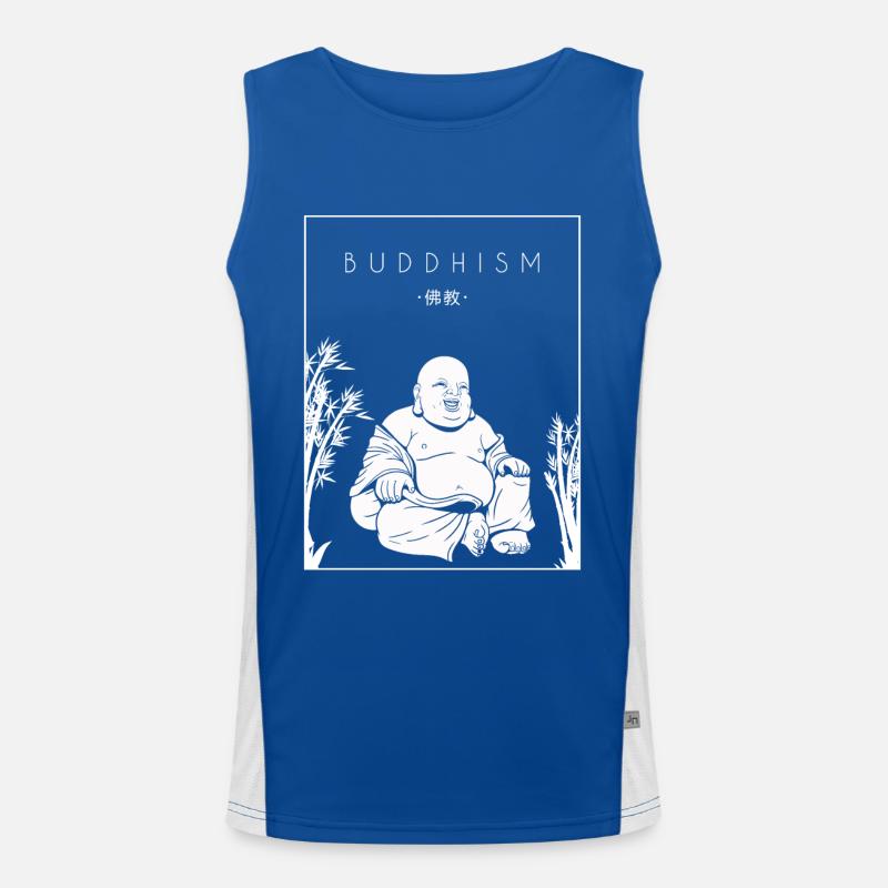 Statue bouddhiste bouddhiste Hanzi chinois Débardeur respirant contrasté Homme 