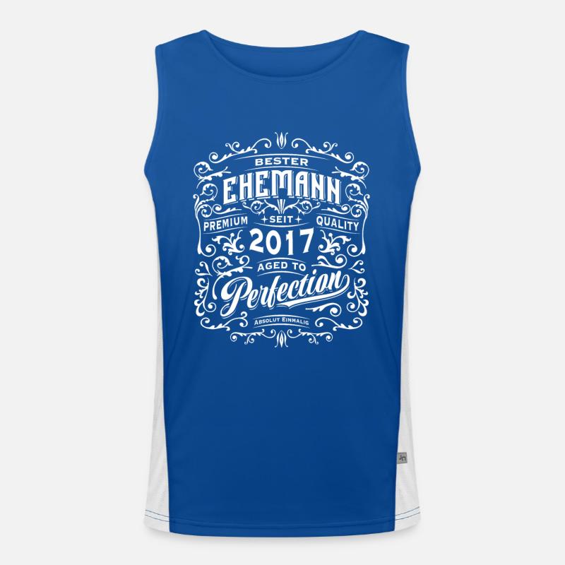 Bester Ehemann seit 2017, Retro, Hochzeitstag Funktionelles Kontrast-Tank Top für Männer 