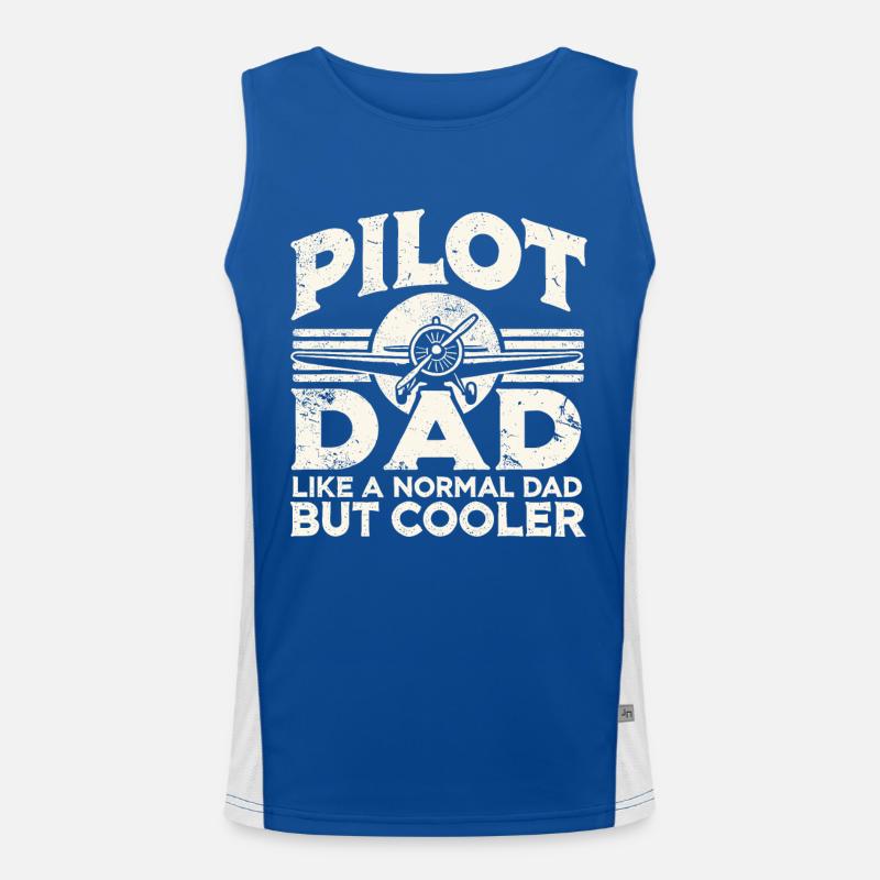 Pilot & Father, Airplane, Flyer, Flight School Men's Functional Contrast Tank Top 