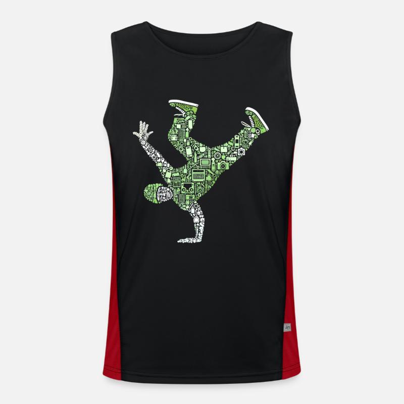 Breakdance, Breakdancer, Breakdancing, Hip Hop Men's Functional Contrast Tank Top 