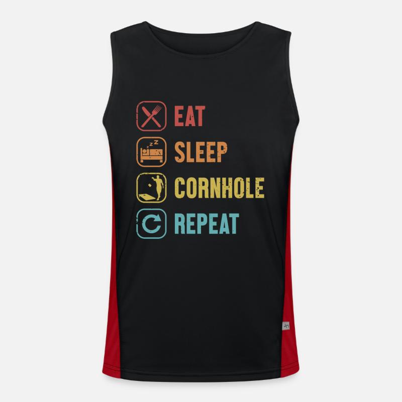 Manger dormir Cornhole répéter jeu planches Pouf Débardeur respirant contrasté Homme 