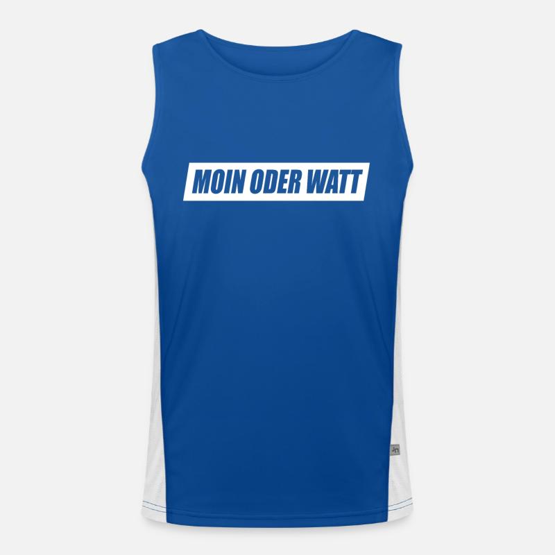 Moin Oder Watt Ruhrgebiet Ruhrpott Hamburg Moin Funktionelles Kontrast-Tank Top für Männer 