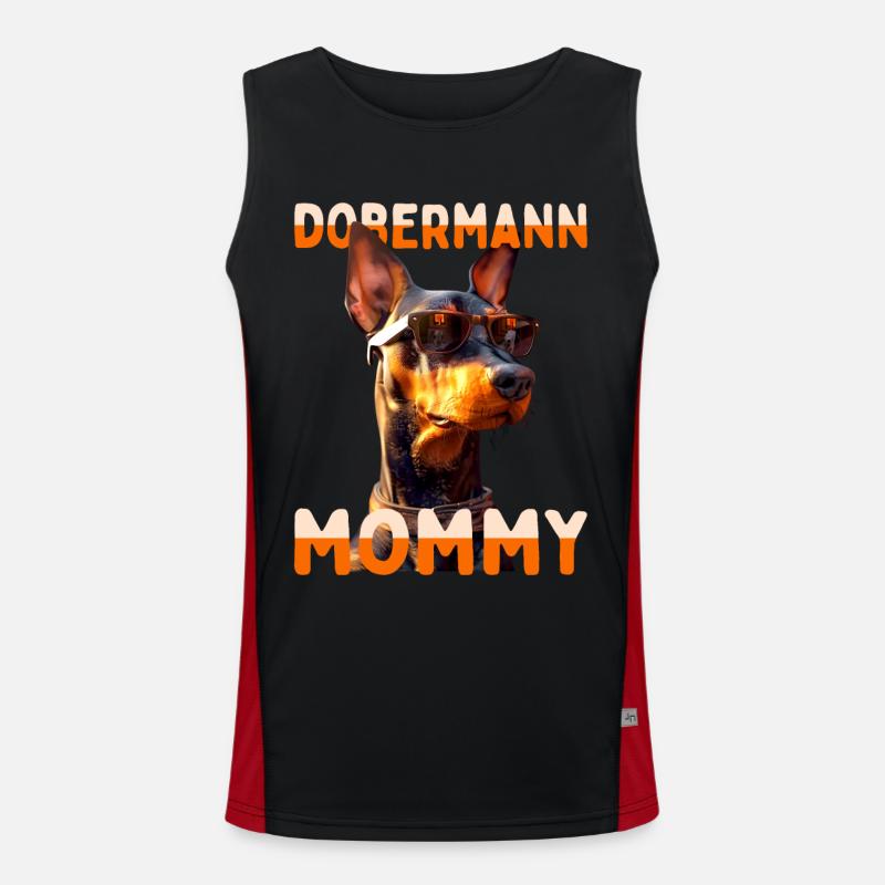 Dobermann Mommy Mama Mutter Muttertag Mom Doberman Funktionelles Kontrast-Tank Top für Männer 