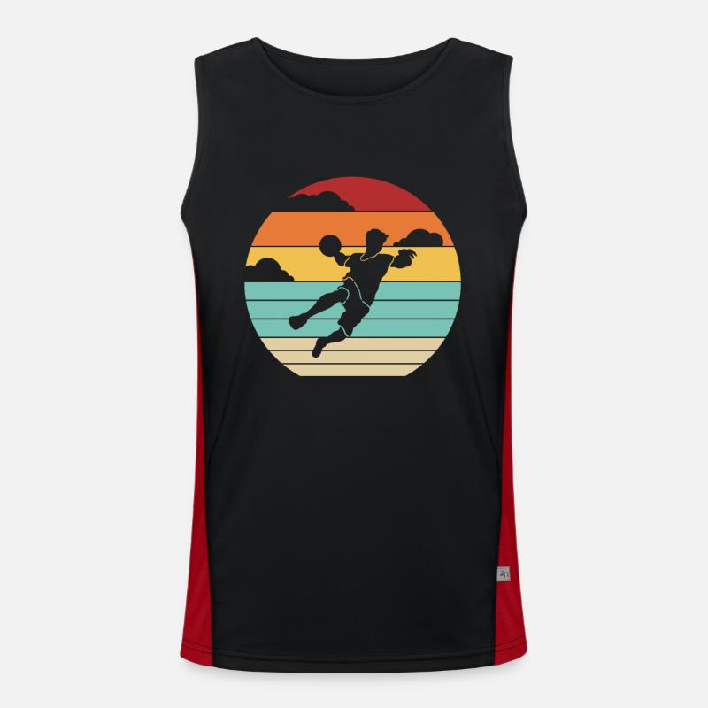 Retro Game Prisonball Team Player Dodgeball Men's Functional Contrast Tank Top 