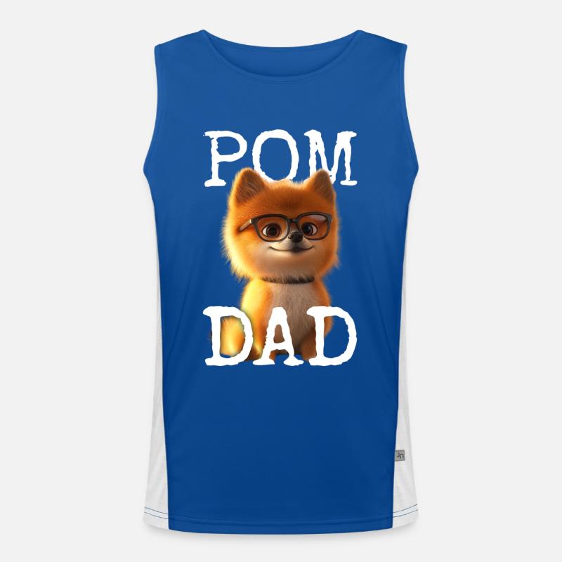 Pom Dad Pomeranian Daddy Spitz Dad Father's Day Pom Men's Functional Contrast Tank Top 