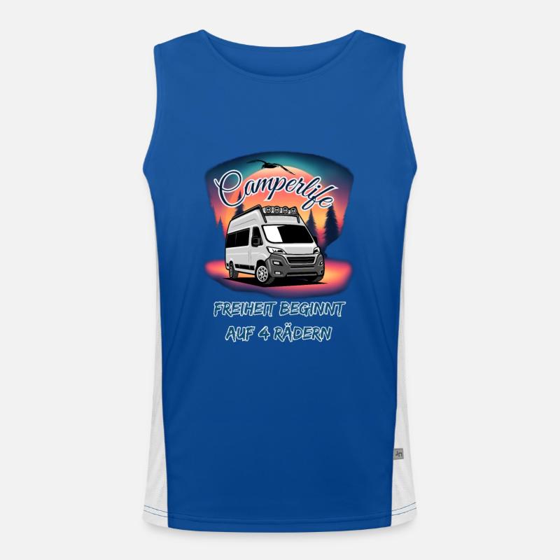 Camperlife-Freiheit beginnt auf 4 Rädern Funktionelles Kontrast-Tank Top für Männer 