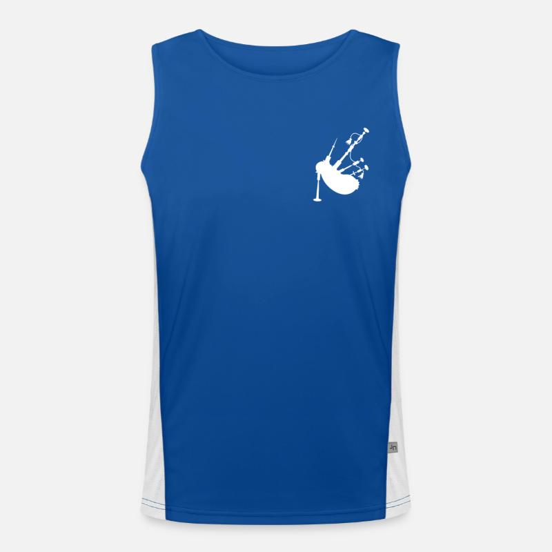 Cornemuse Logo Emblème Leçons de cornemuse Sarbacane Débardeur respirant contrasté Homme 