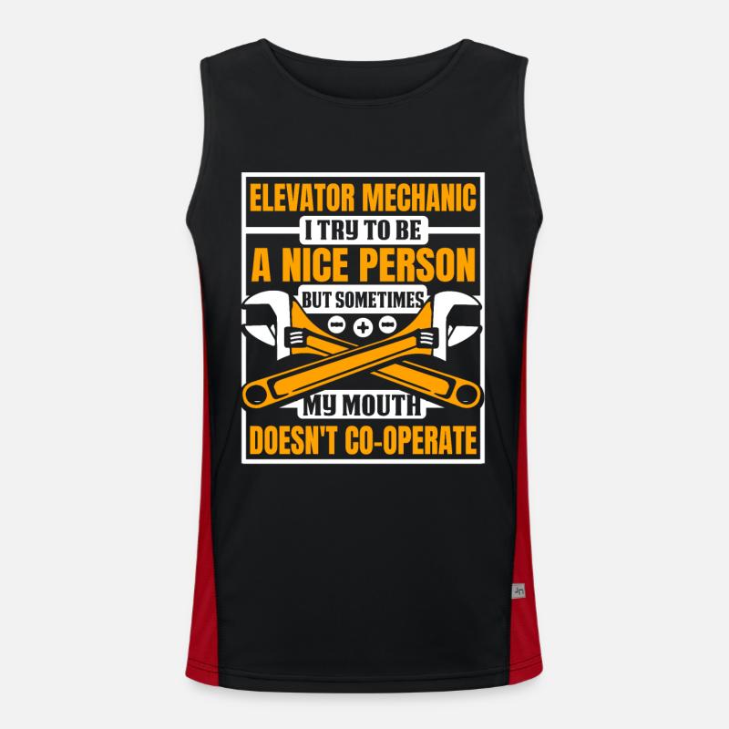Parfois, ma bouche ne coopère pas Ascenseur Débardeur respirant contrasté Homme 