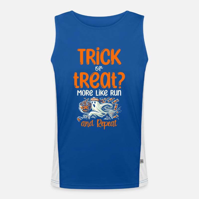 Süßes oder Saures, eher Run and Repeat, Halloween Funktionelles Kontrast-Tank Top für Männer 