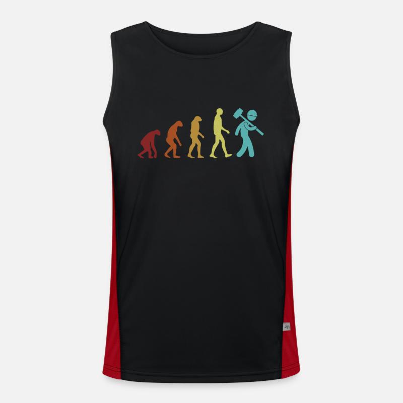 Hausabriss Evolution Heimwerkerhaus Funktionelles Kontrast-Tank Top für Männer 