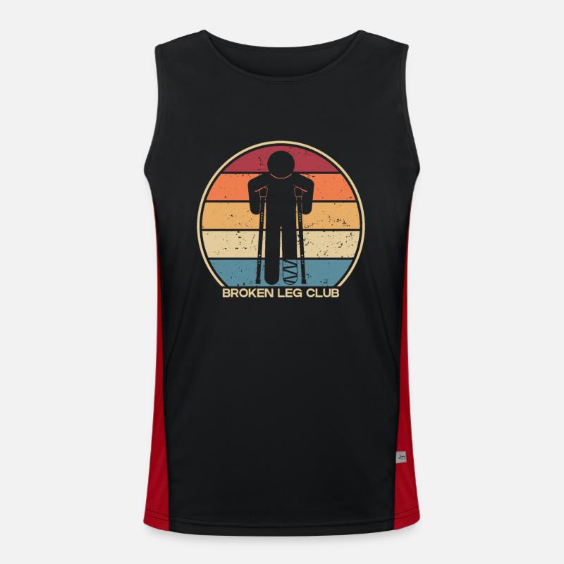Gebrochenes Bein Keule Gebrochener Knochen Gebrochener Fingerknochen Funktionelles Kontrast-Tank Top für Männer 