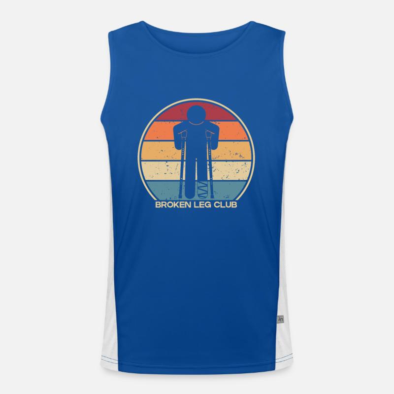 Broken Leg Club Broken Bone Broken Finger Bone Men's Functional Contrast Tank Top 