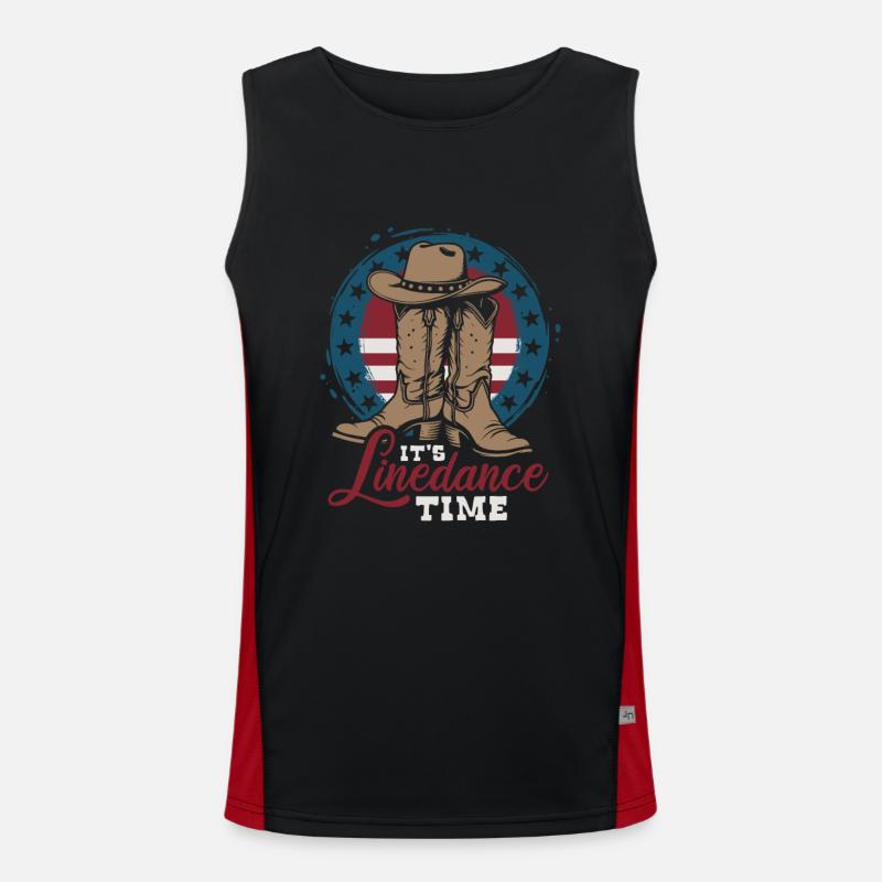 It's Linedance Time - Country Fan - Geschenk Funktionelles Kontrast-Tank Top für Männer 