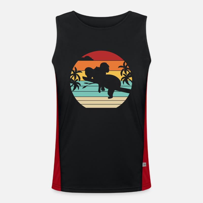 Retro Koalabär Eukalyptus Phascolarctos Cinereus Funktionelles Kontrast-Tank Top für Männer 