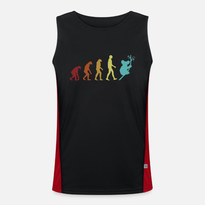 Koala Evolution Koalabär Eukalyptus Liebhaber Koala Funktionelles Kontrast-Tank Top für Männer 
