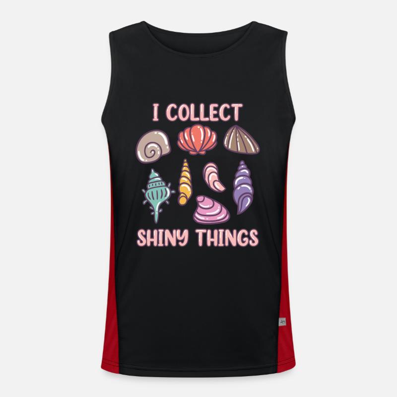 I Collect Shiny Things Bivalvia Shell Seashell Men's Functional Contrast Tank Top 